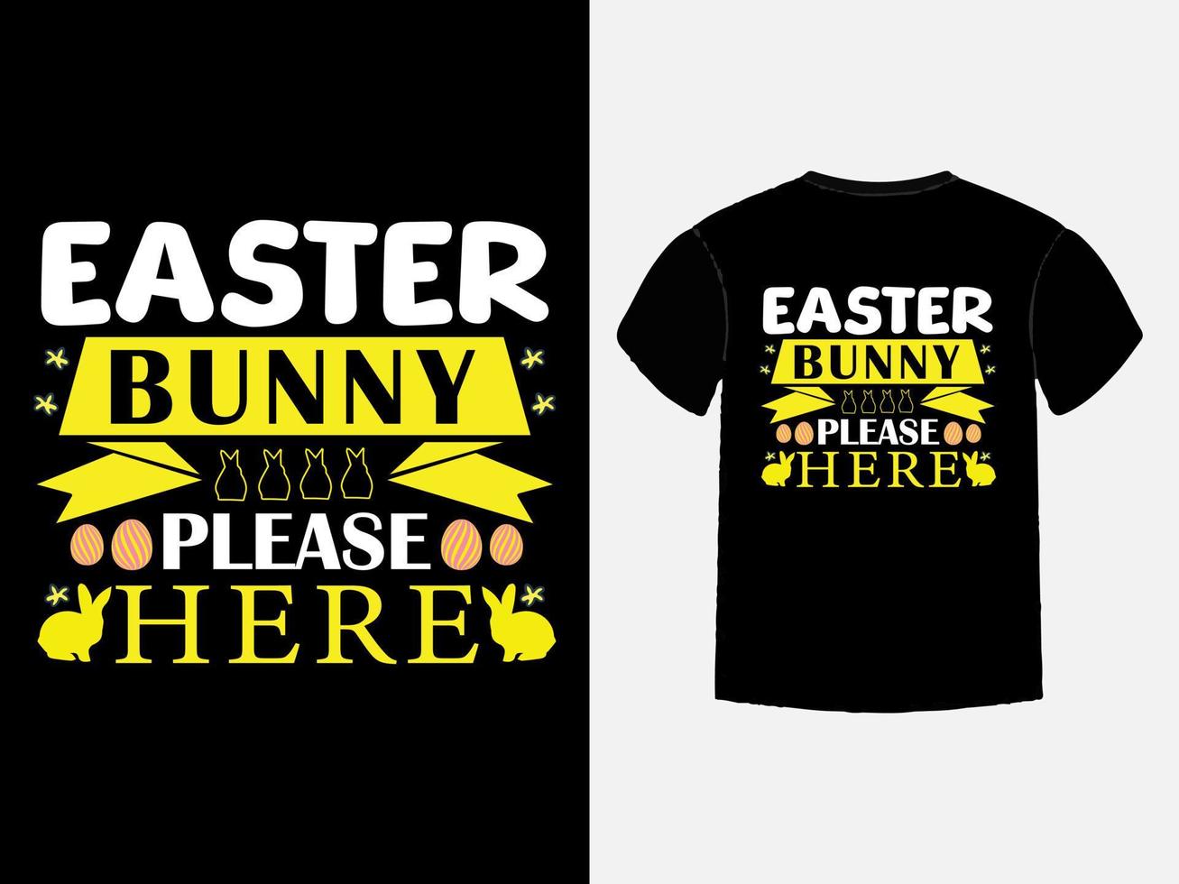 glücklich Ostern Tag und Hase Typografie Vektor t Hemd Design