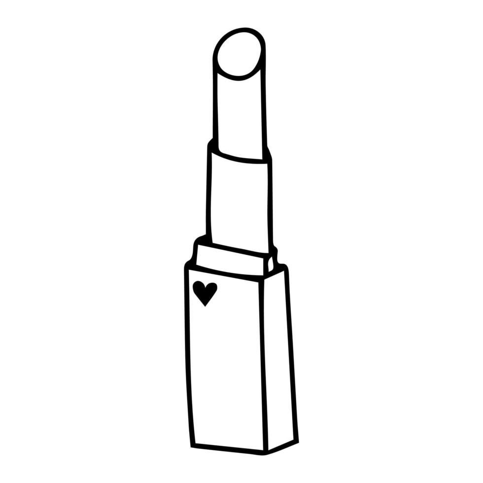 Lippenstift Gekritzel Symbol, Vektor Hand gezeichnet Illustration