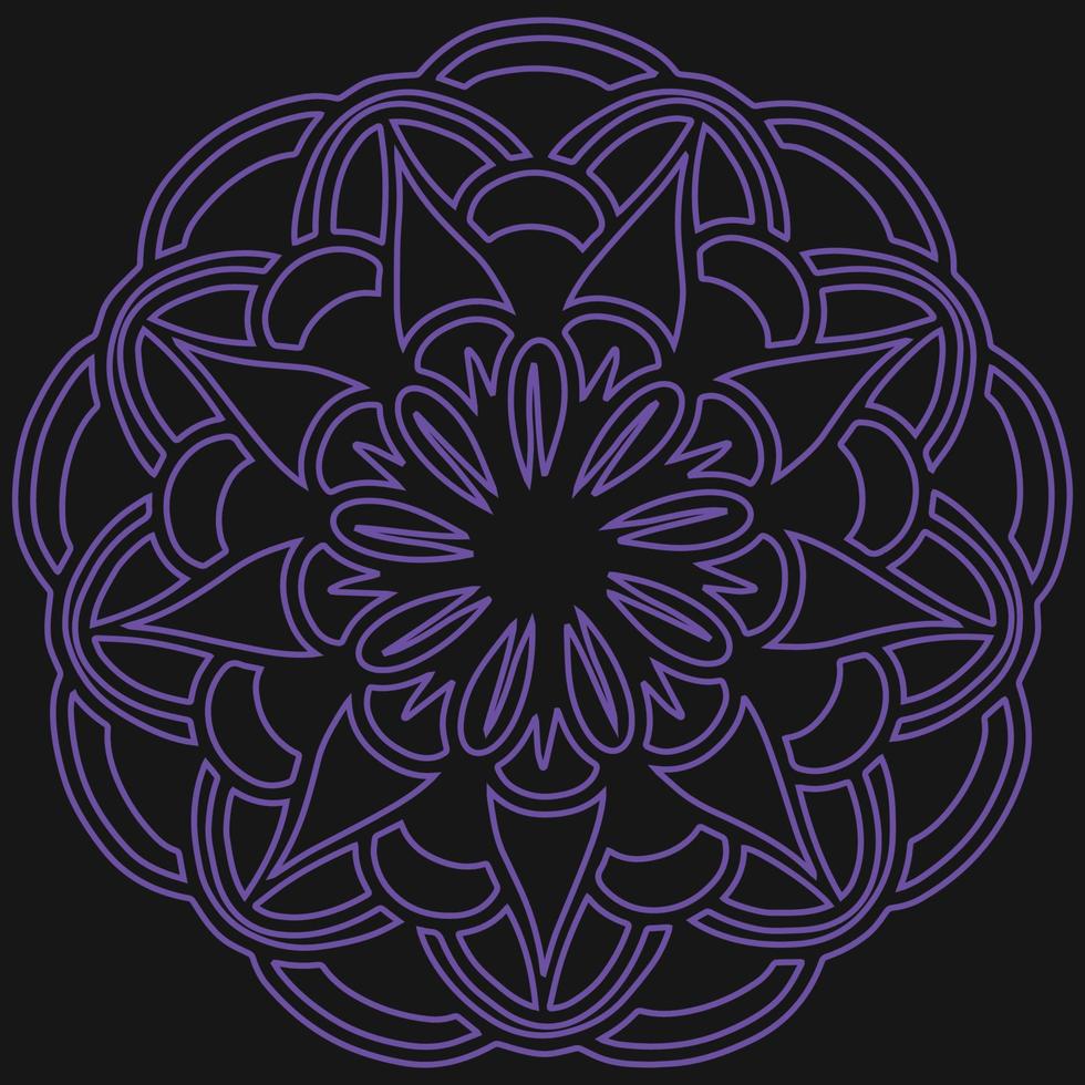Mandala Ornament mit schwarz Hintergrund vektor