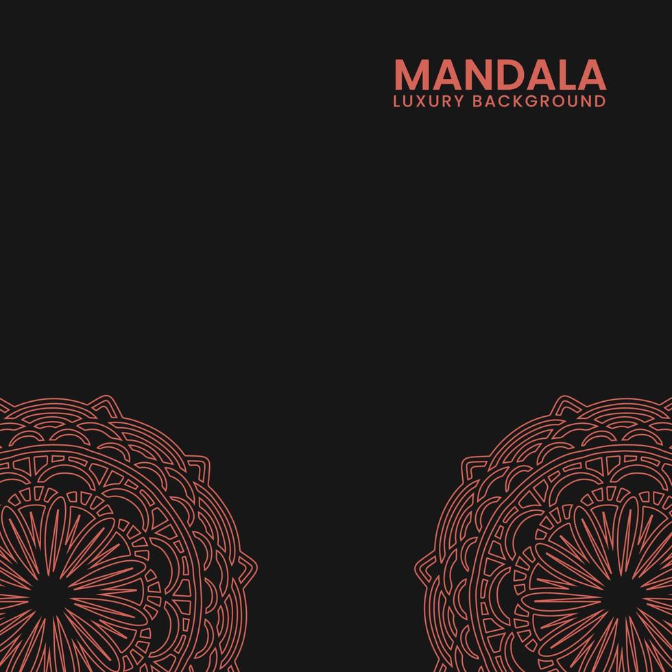Luxus-Mandala mit schwarzem Hintergrund vektor