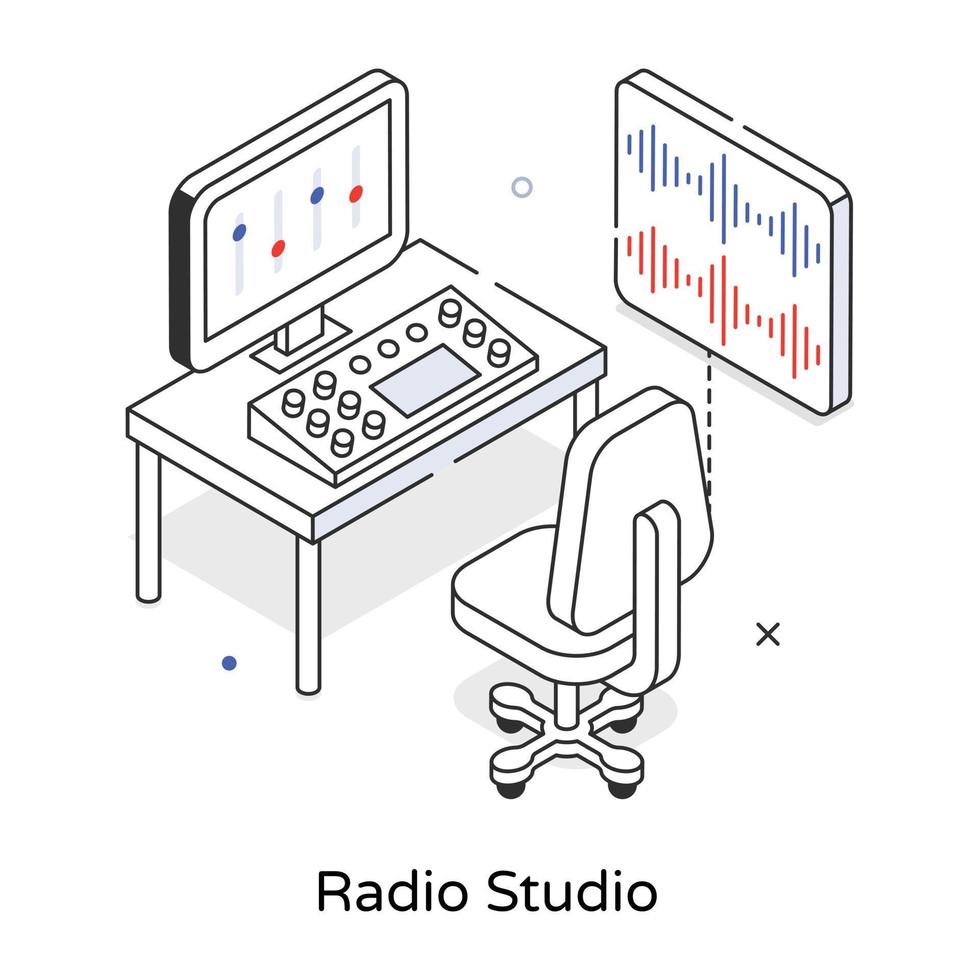 trendig radio studio vektor