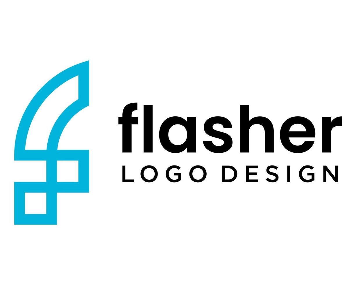 f Brief Monogramm geometrisch Technologie Logo Design. vektor