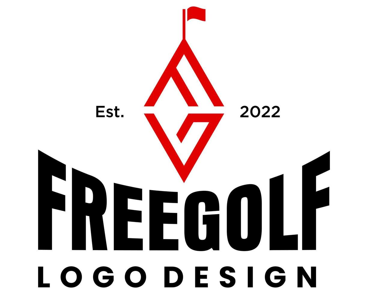 fg Brief Monogramm Golf Sport Logo Design. vektor