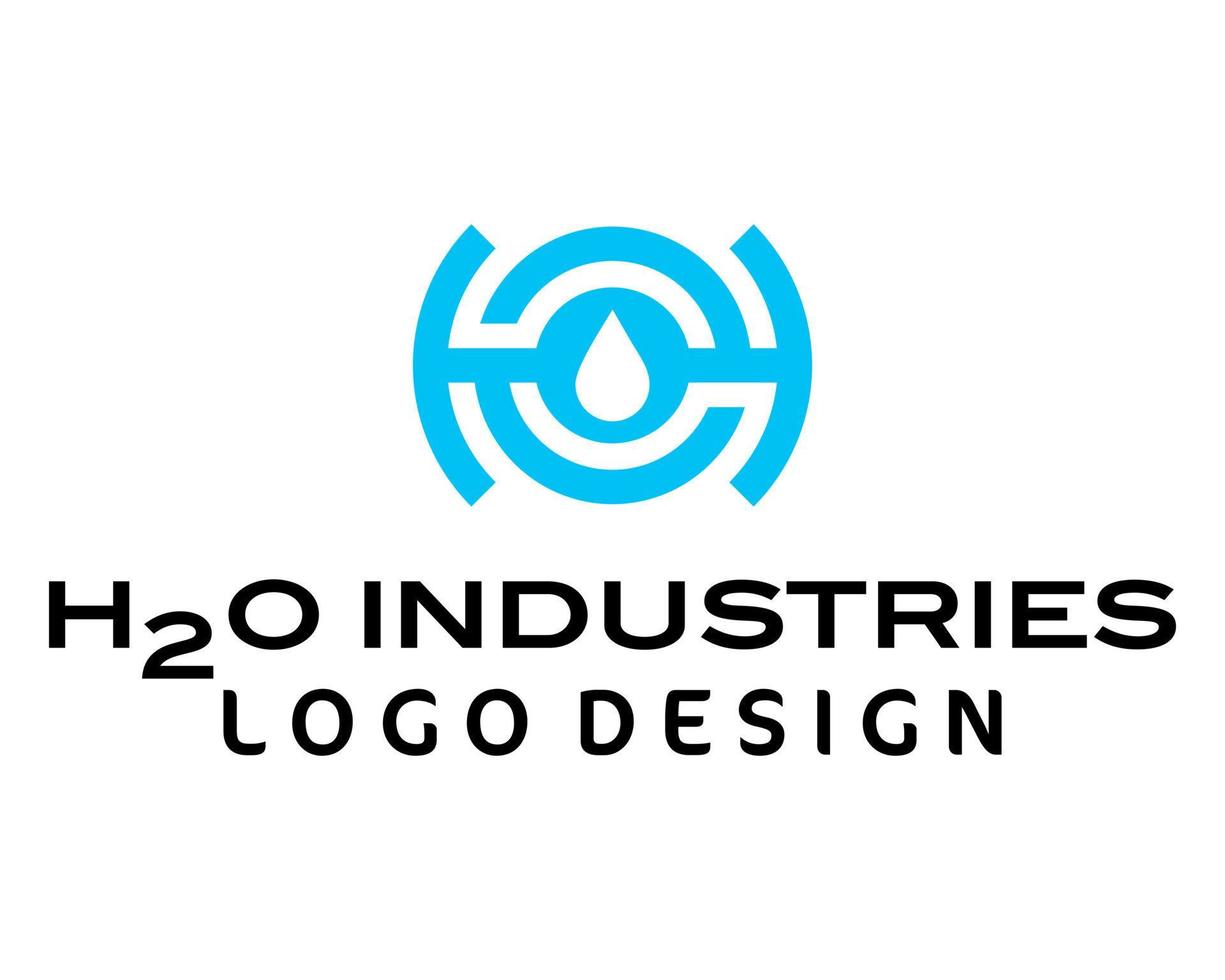 brev h 2 o monogram kemisk industri logotyp design. vektor