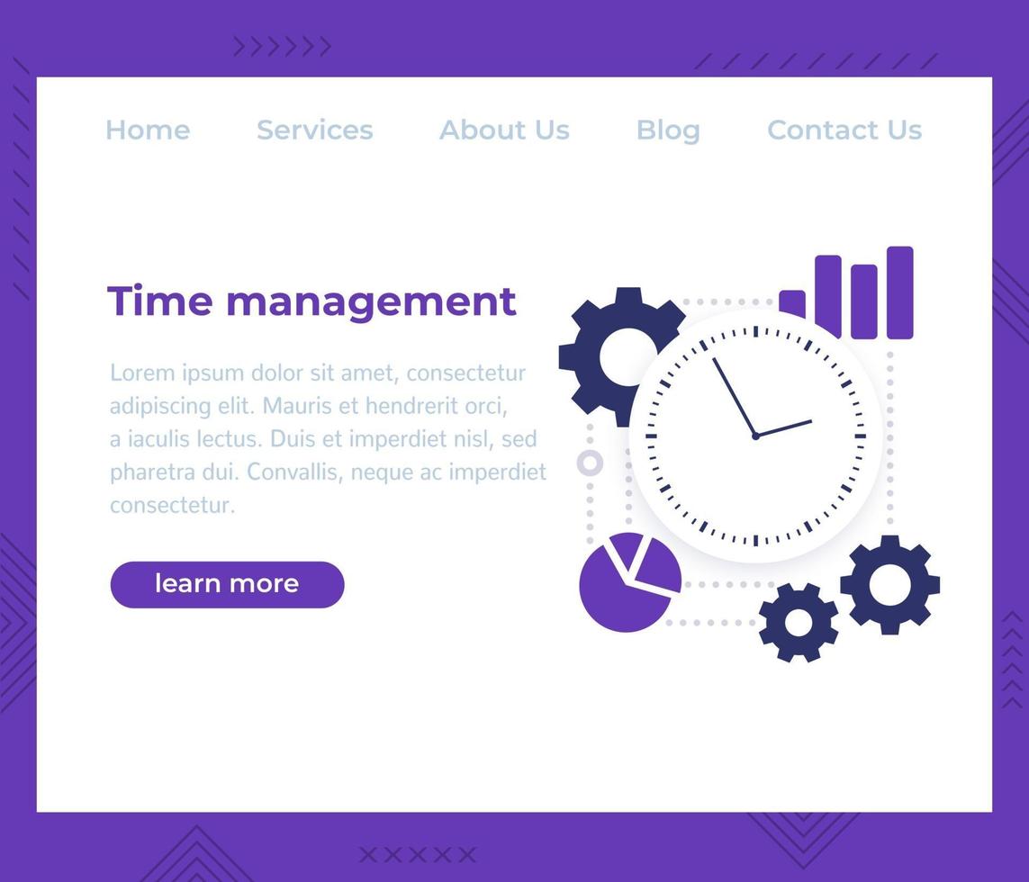 Zeitmanagement, Website Vektor template.eps