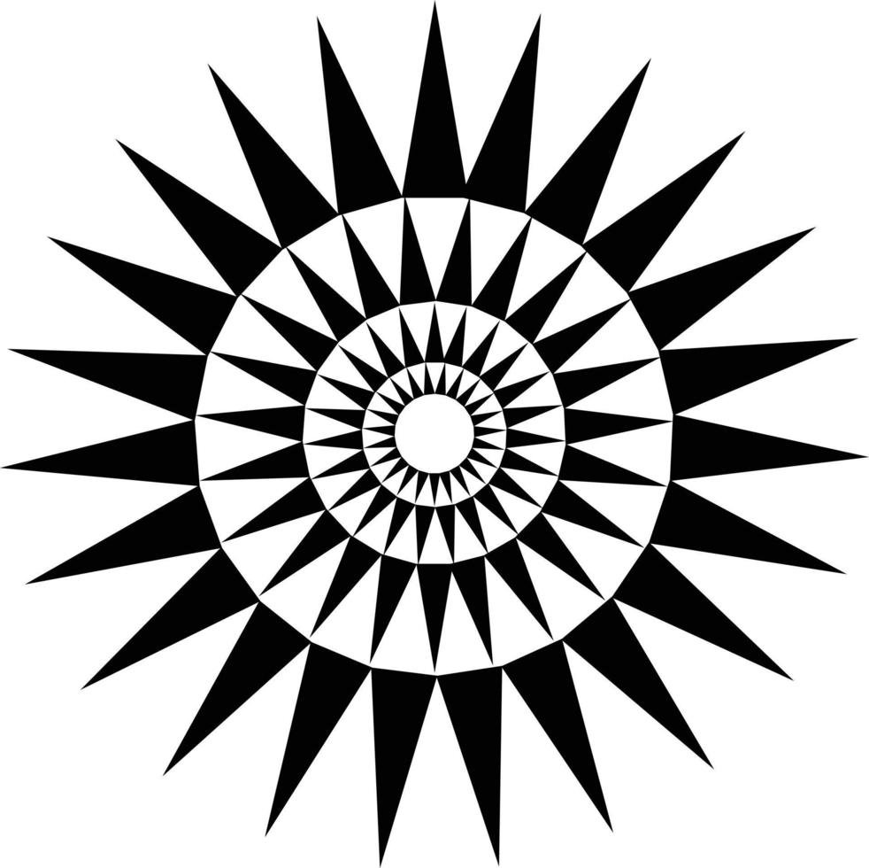 schwarz Star Spiral- Strudel Wirbel Bewegung Muster Design. vektor