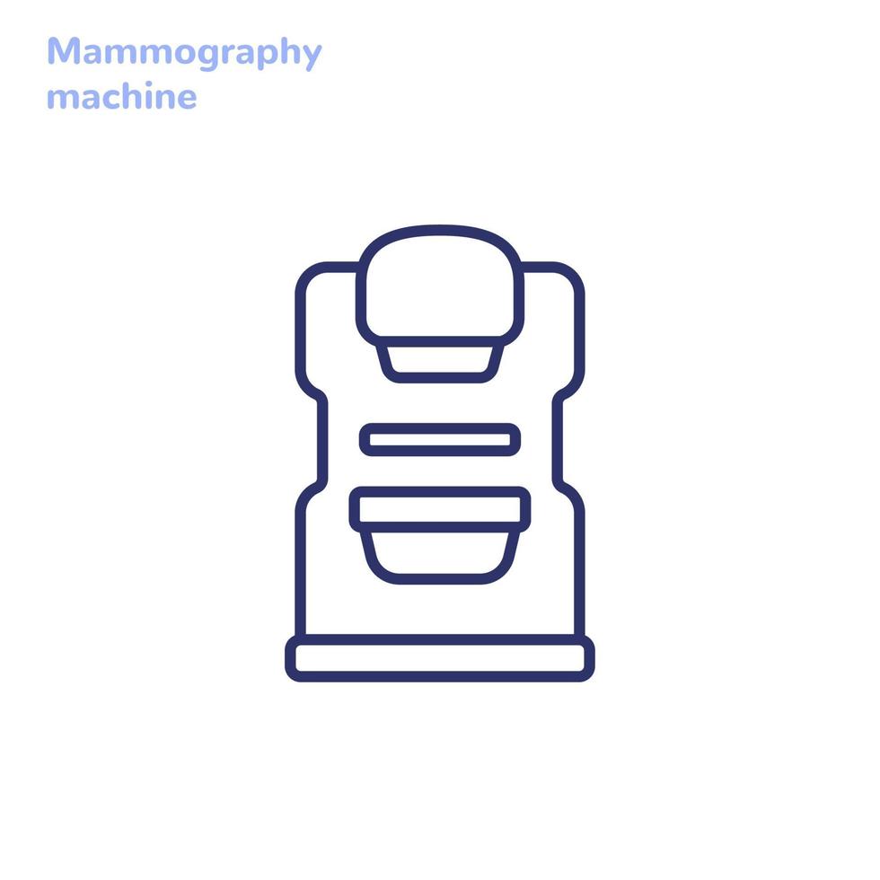 Mammographie-Symbol, Maschine für Brustscan, Linienvektor.eps vektor