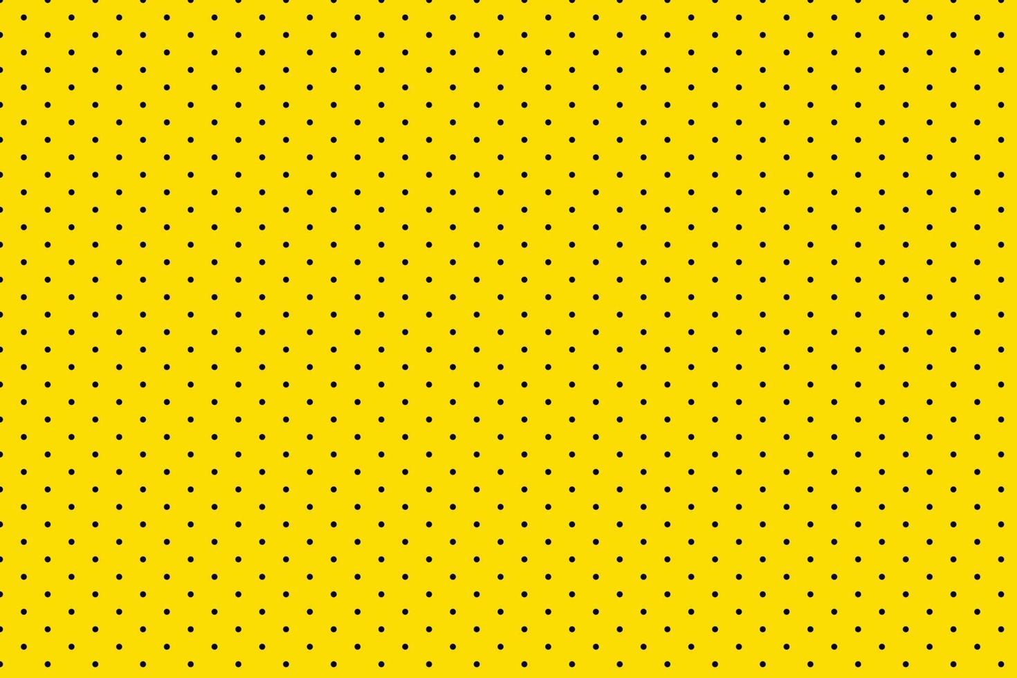 Gelb Hintergrund mit schwarz Polka Punkte Muster Design. vektor