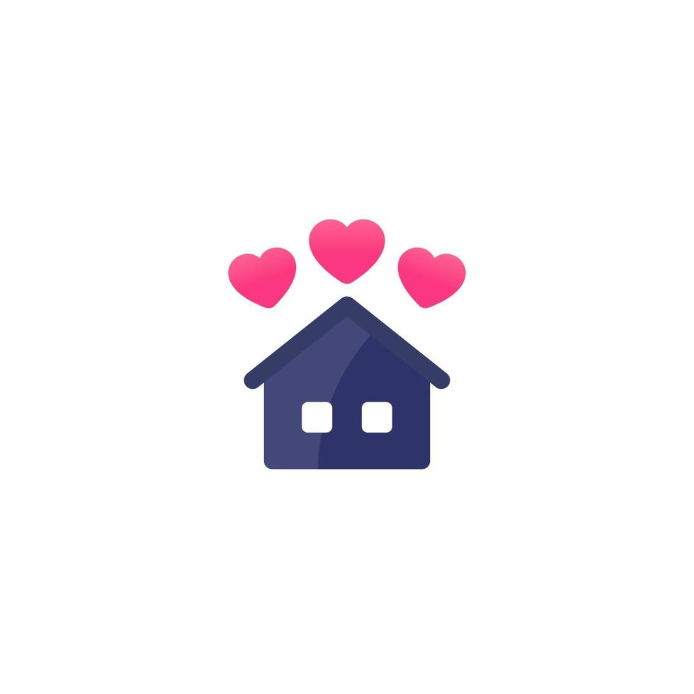 Zuhause mit Herzen, Vektor logo.eps