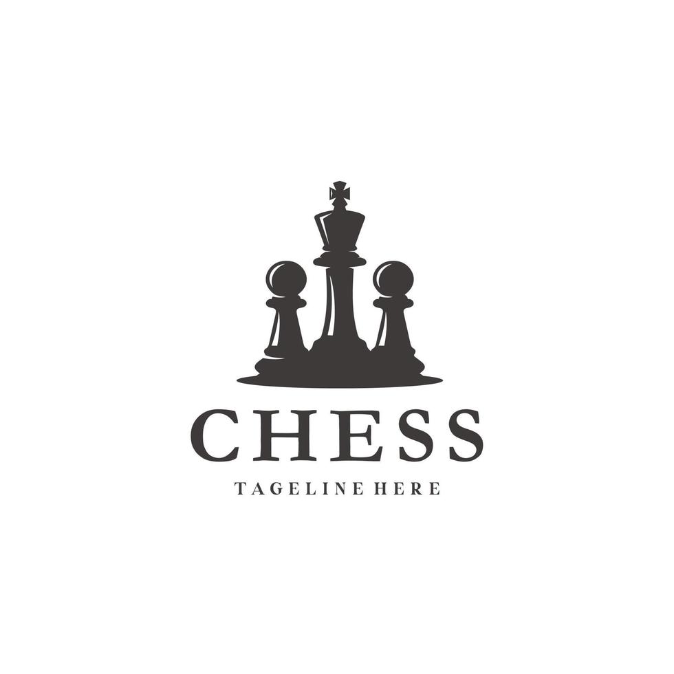 Schach König Bauern Jahrgang Logo Design Ideen vektor