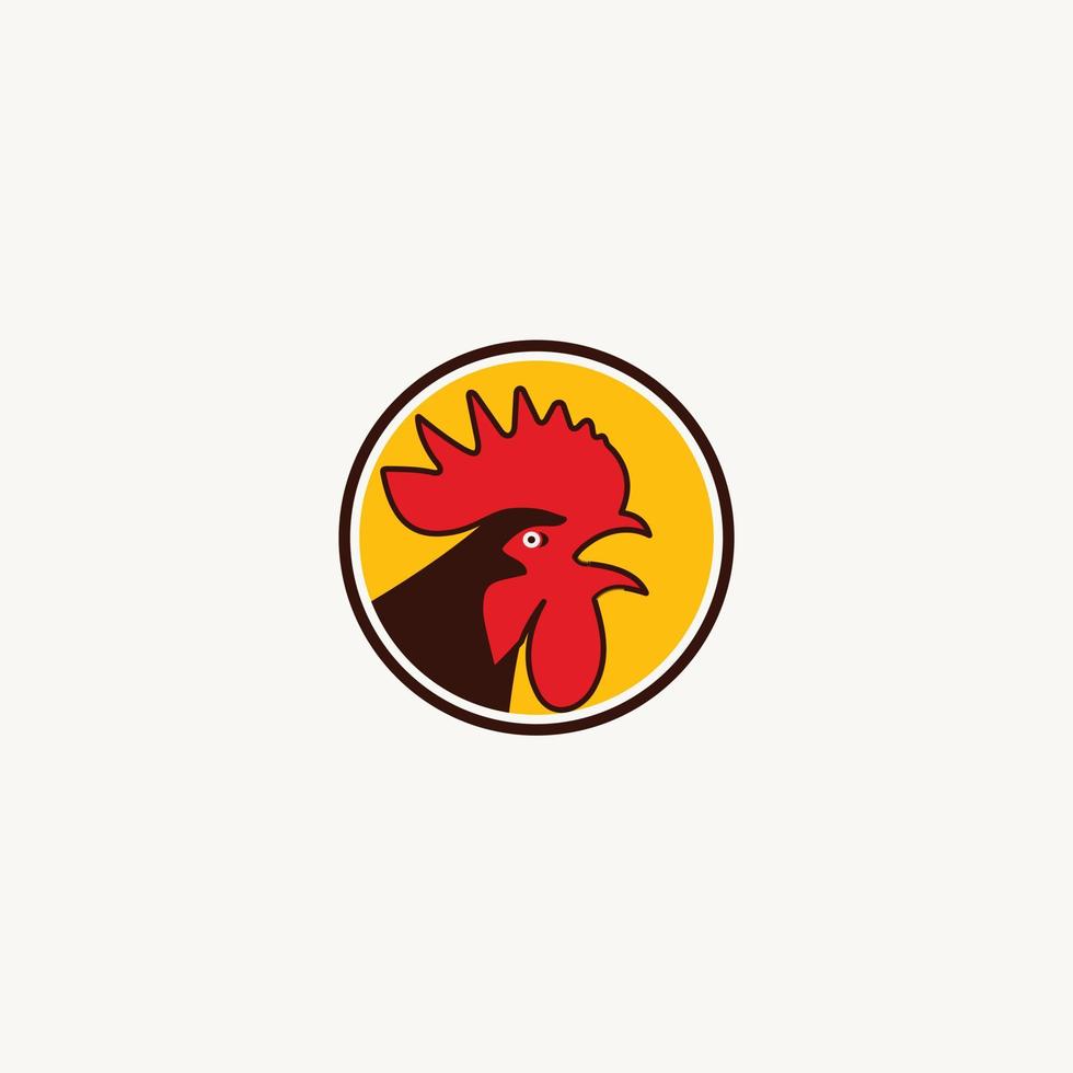tupp kyckling huvud cirkel logotyp design ikon vektor