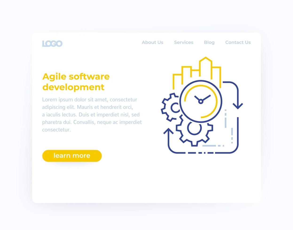 Agile Softwareentwicklung, Website template.eps vektor