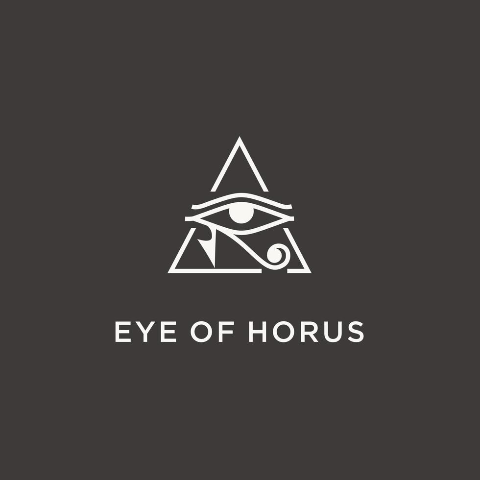 Auge von Horus uralt Ägypten Dreieck Logo Design Symbol Zeichen vektor