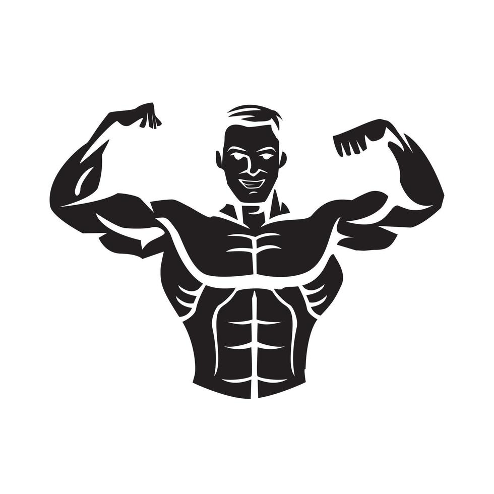 Bodybuilder schwarz Vektor Illustration