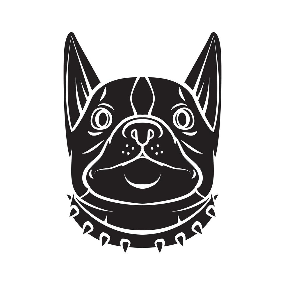 hund ansikte svart vektor illustration