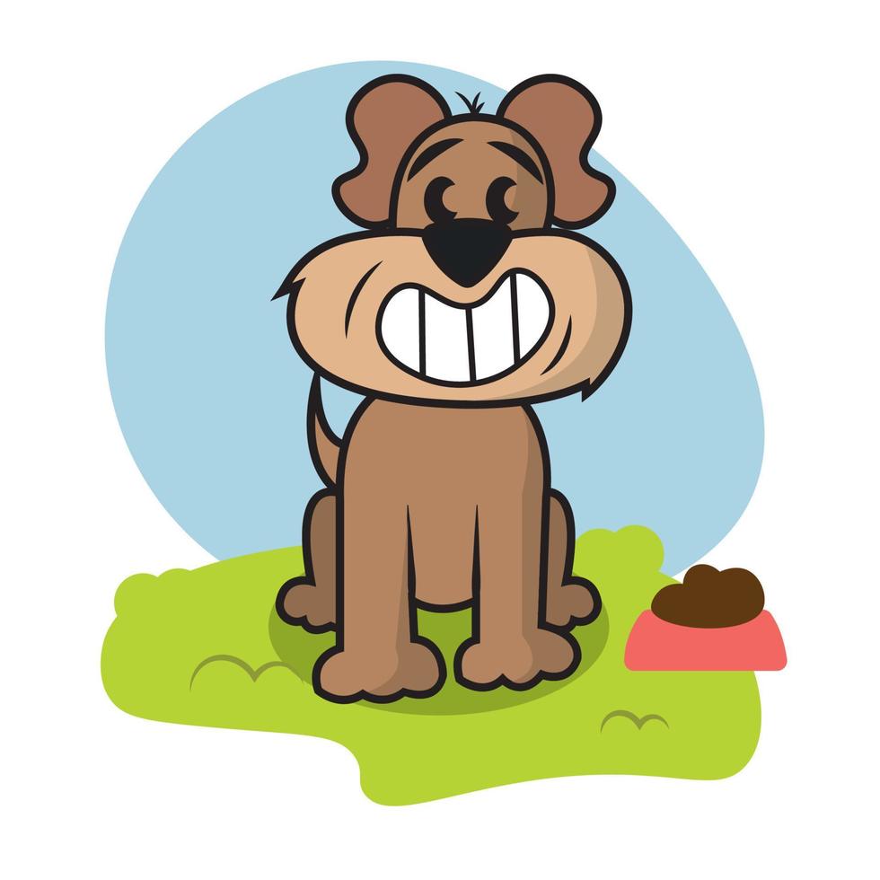isoliert farbig glücklich Hund traditionell Karikatur Charakter Vektor Illustration