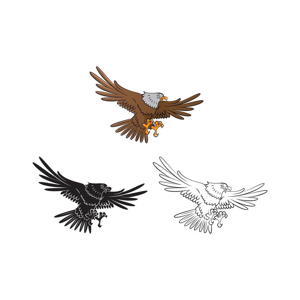 Färbung Buch fliegend Adler Karikatur Charakter vektor