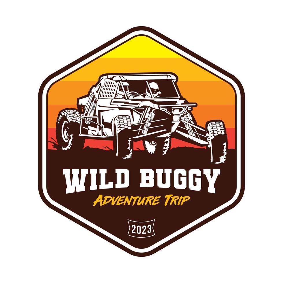 wild Buggy extrem Abenteuer Vektor Illustration Logo, perfekt zum Touren und Rennen Veranstaltung Logo ebenfalls t Hemd Design