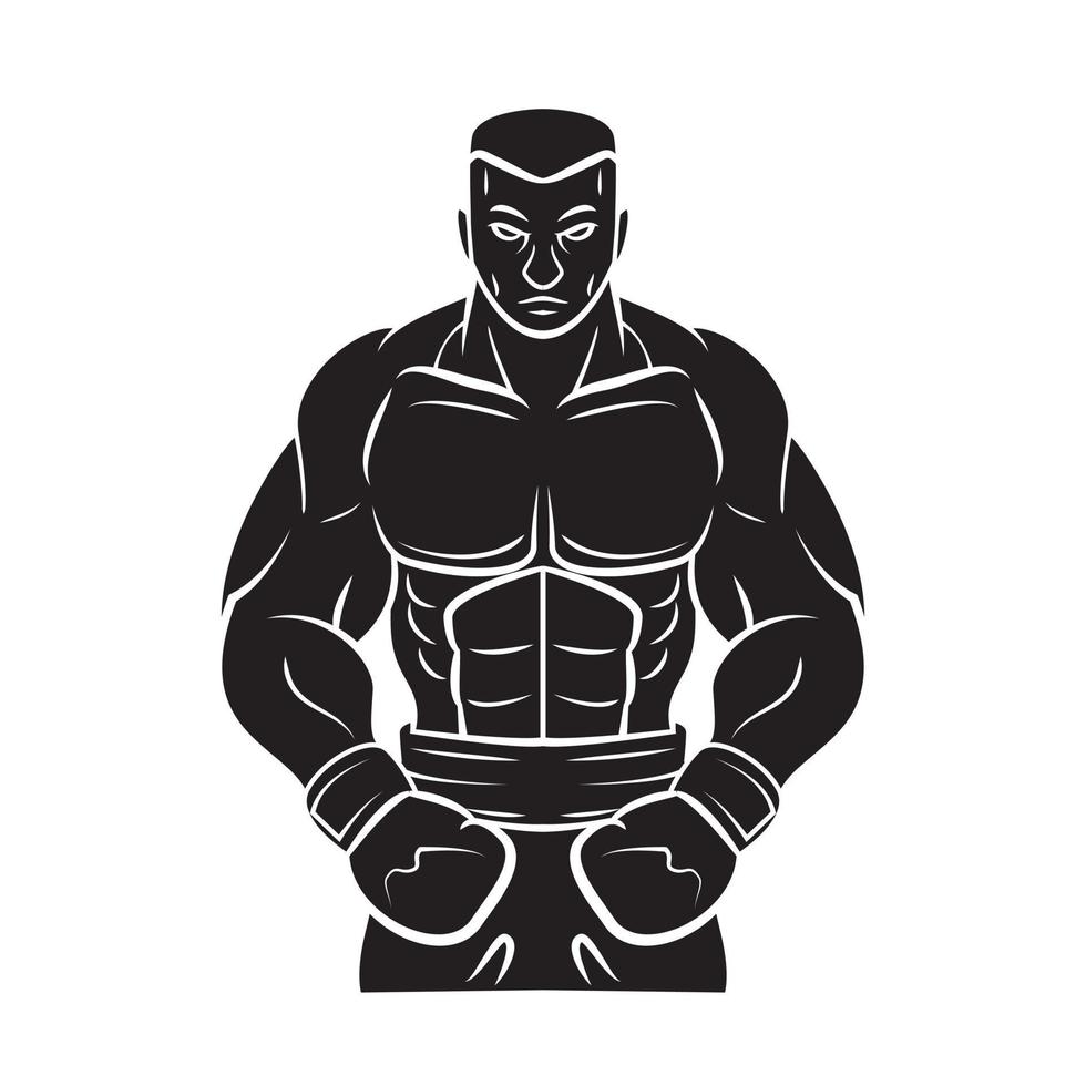 Boxer Spieler schwarz Vektor Illustration