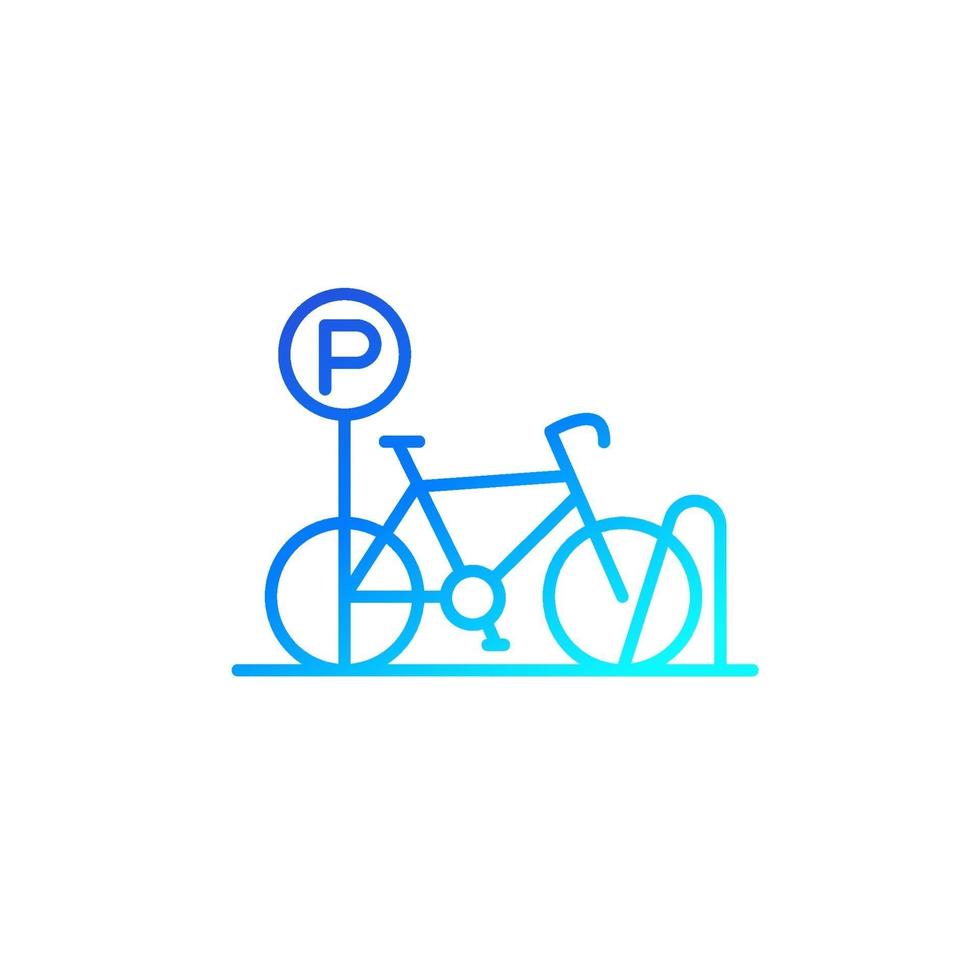 cykelparkeringsikon, linje vector.eps vektor