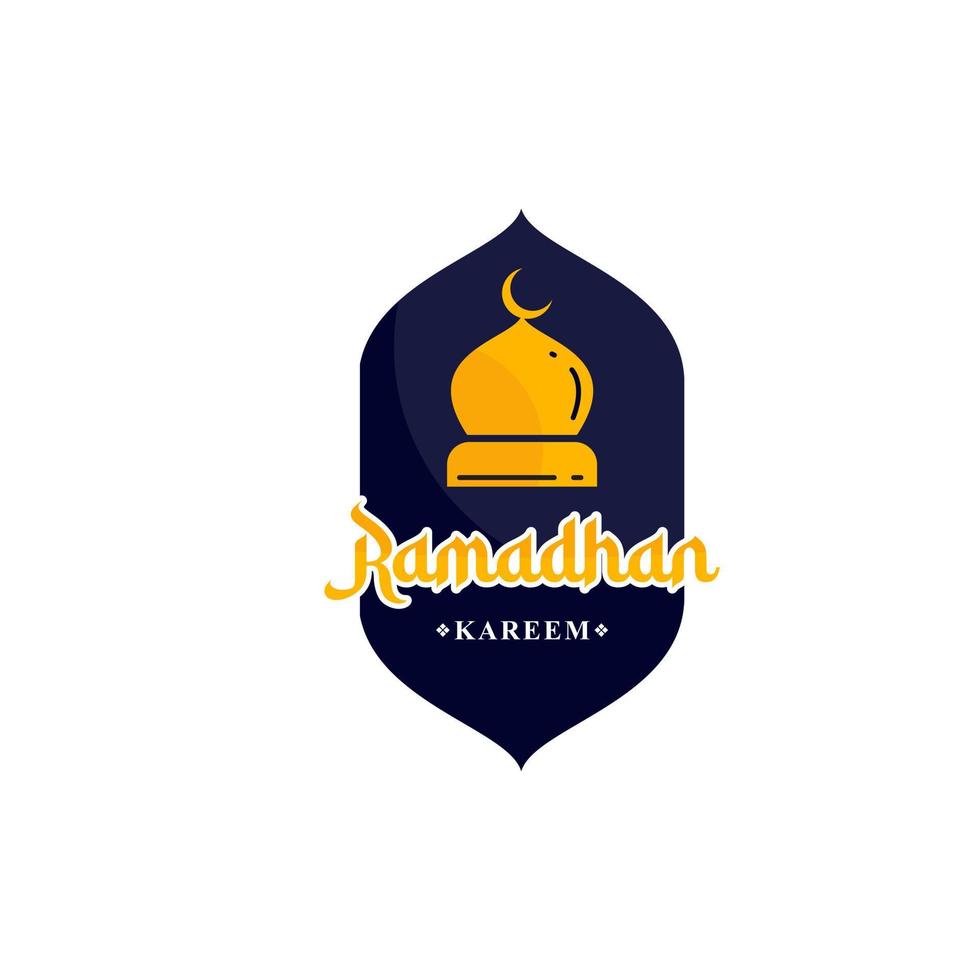 Vektor Logo zum Muslim Ramadan karem, Ramadan Abzeichen Design, Aufkleber, Ramadan Etikett, islamisch, Moschee, Kuppel Vektor