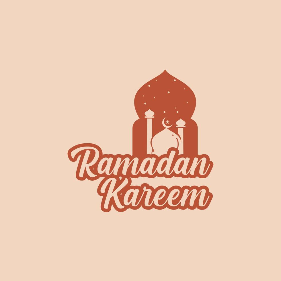 vektor ramadan kareem text med moské kupol, islamic logotyp design, religiös, moské, kupol