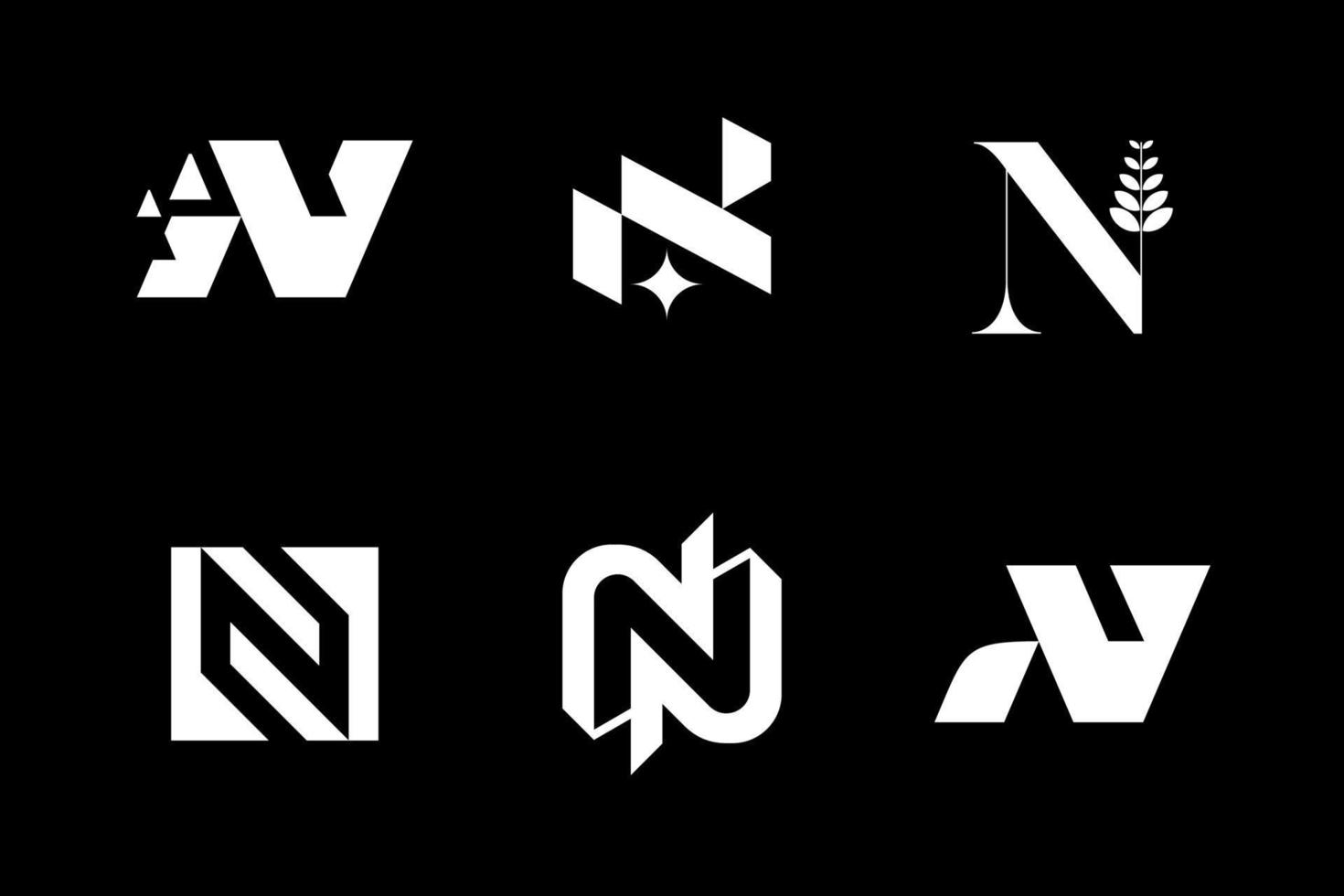 brev n första logotyp ikon design mall. elegant, modern, lyx, abstrakt, enkel, teknik vektor