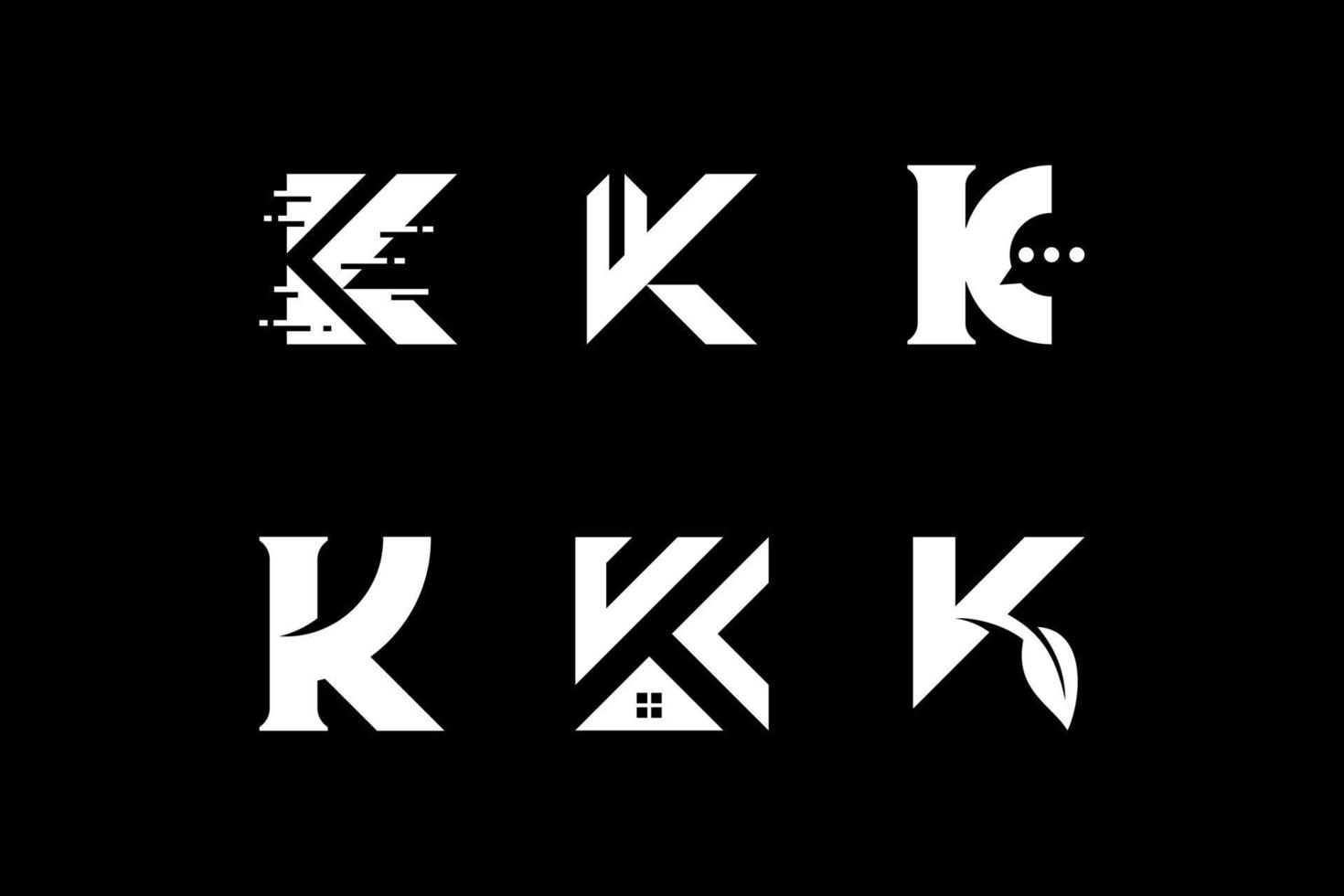 brev k första logotyp ikon design mall. elegant, modern, lyx, abstrakt, enkel, teknik vektor