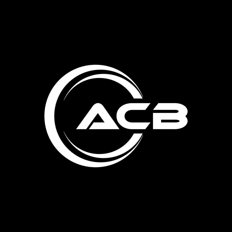 acb brev logotyp design i illustration. vektor logotyp, kalligrafi mönster för logotyp, affisch, inbjudan, etc.