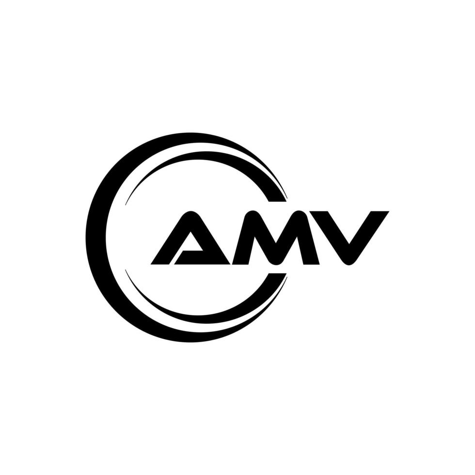 amv brev logotyp design i illustration. vektor logotyp, kalligrafi mönster för logotyp, affisch, inbjudan, etc.