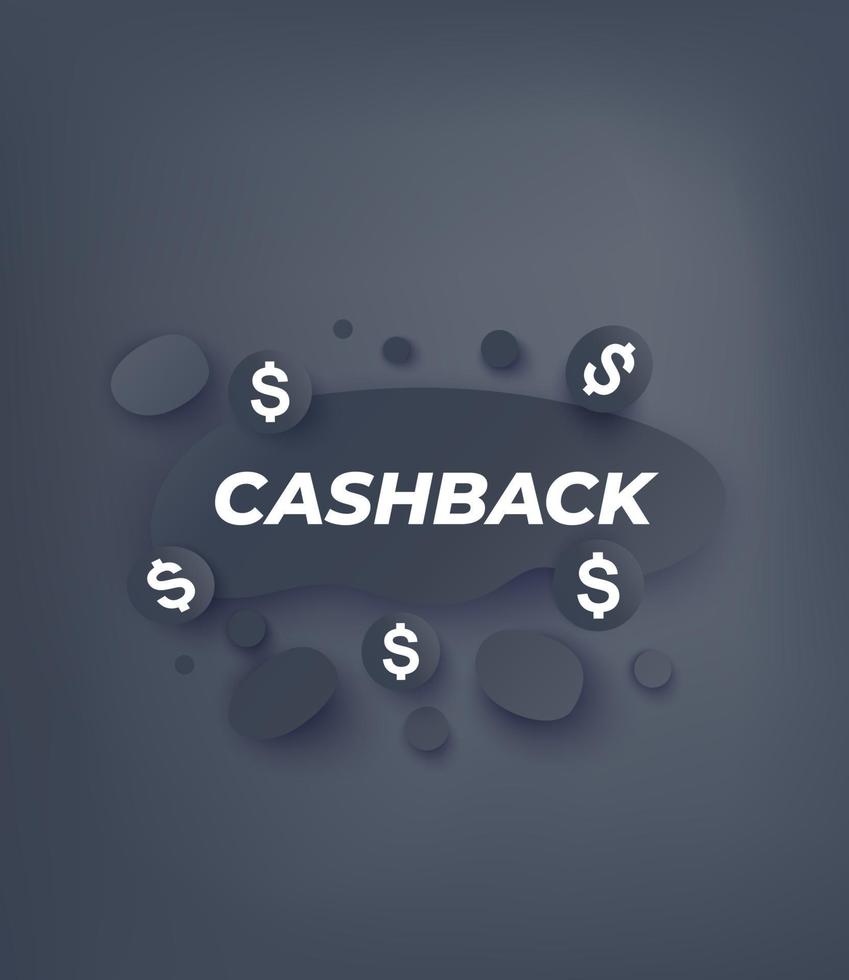 cashback-erbjudande, vektordesign, mörk version.eps vektor