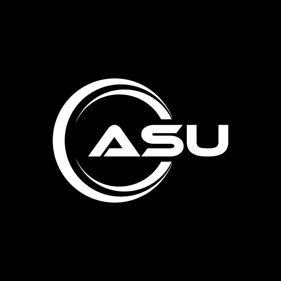 asu brev logotyp design i illustration. vektor logotyp, kalligrafi mönster för logotyp, affisch, inbjudan, etc.