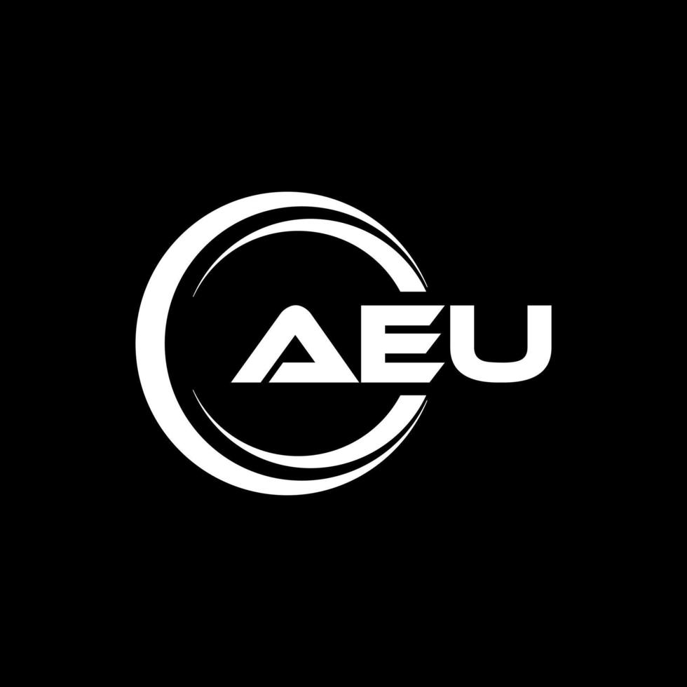 aeu brev logotyp design i illustration. vektor logotyp, kalligrafi mönster för logotyp, affisch, inbjudan, etc.