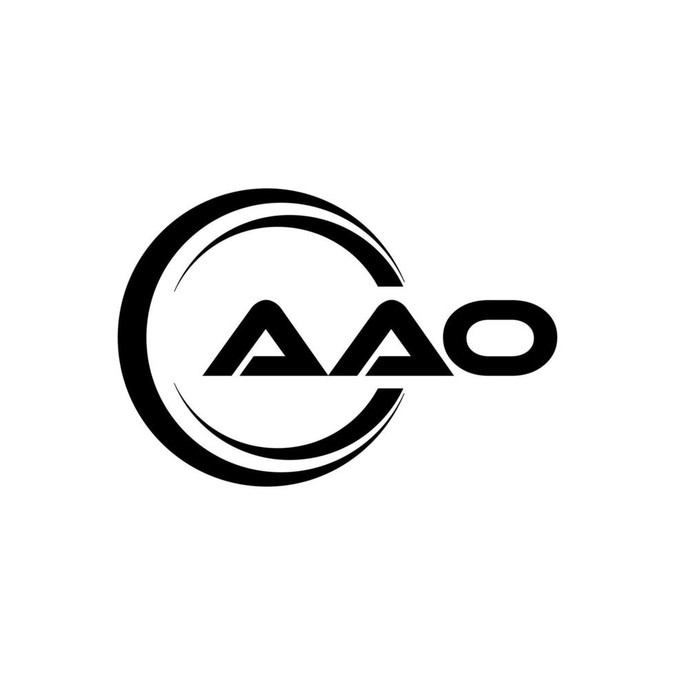 aao brev logotyp design i illustration. vektor logotyp, kalligrafi mönster för logotyp, affisch, inbjudan, etc.