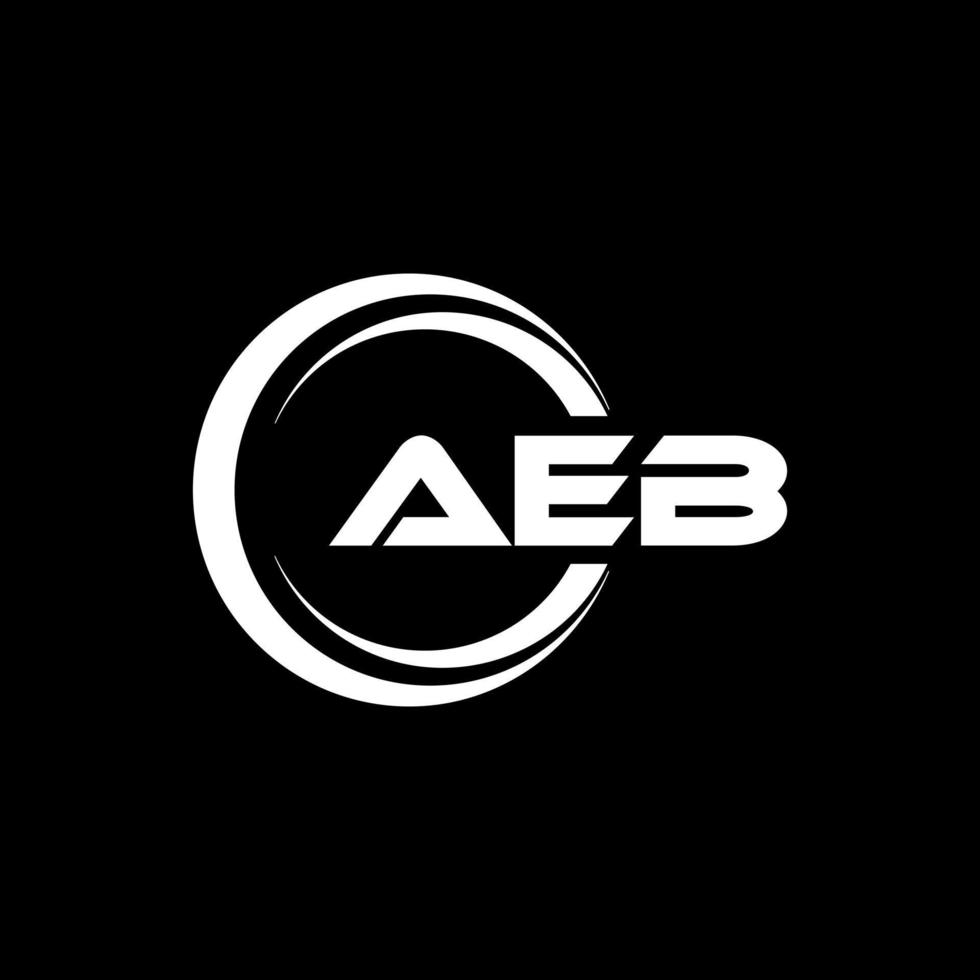 aeb brev logotyp design i illustration. vektor logotyp, kalligrafi mönster för logotyp, affisch, inbjudan, etc.