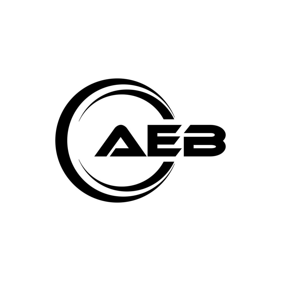 aeb brev logotyp design i illustration. vektor logotyp, kalligrafi mönster för logotyp, affisch, inbjudan, etc.