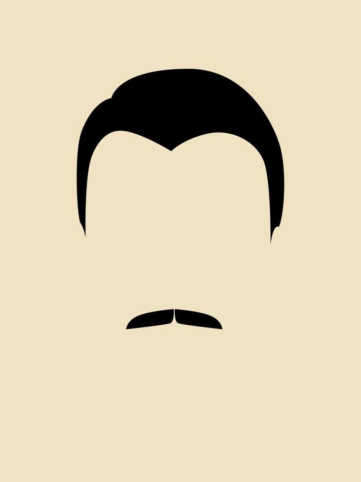 Mann Gesicht mit Schnurrbart vektor
