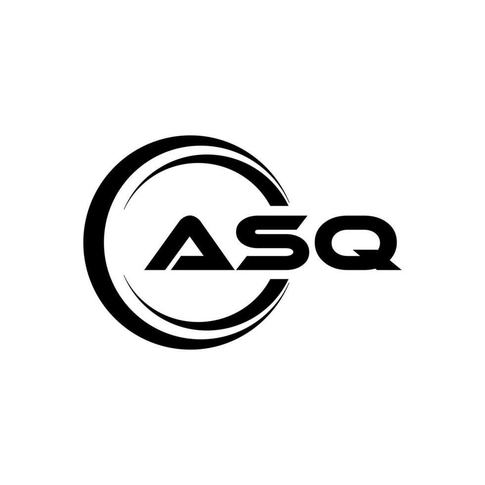 asq brev logotyp design i illustration. vektor logotyp, kalligrafi mönster för logotyp, affisch, inbjudan, etc.