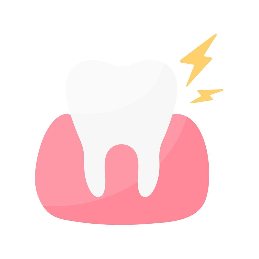 Dental Gesundheit Pflege lösen das Problem von Zahn zerfallen und geschwollen Zahnfleisch im das Mund. vektor