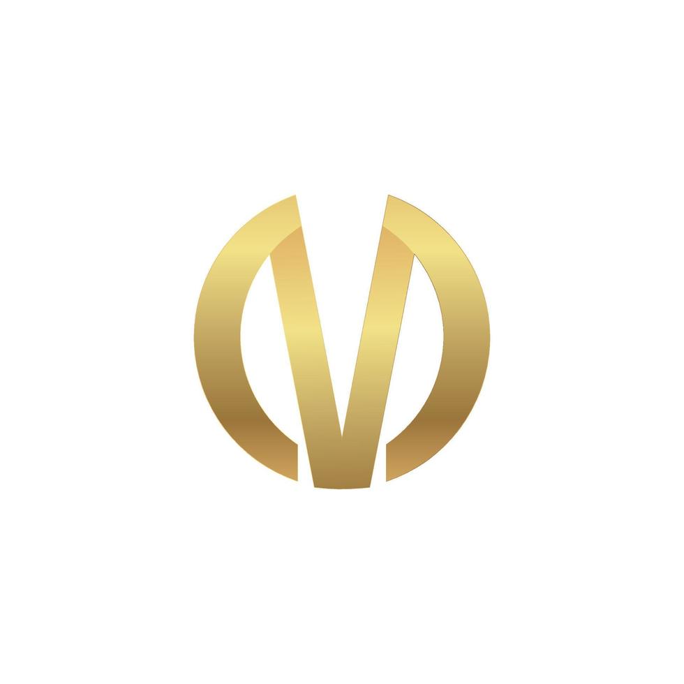 v golden Logo Marke, Symbol, Design, Grafik, minimalistisch.logo vektor