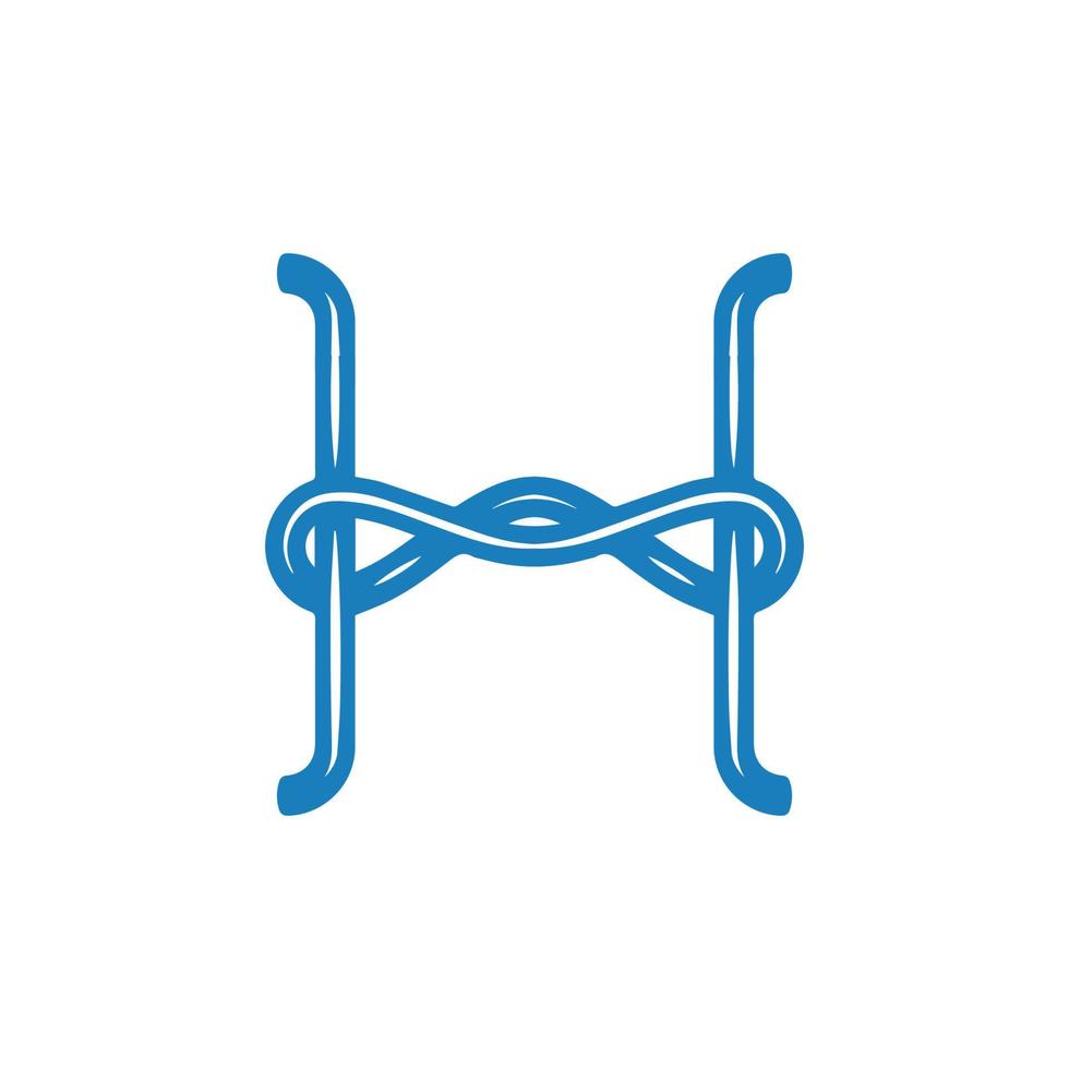 h logotyp, förmåga till använda sig av rep, erfaren vektor