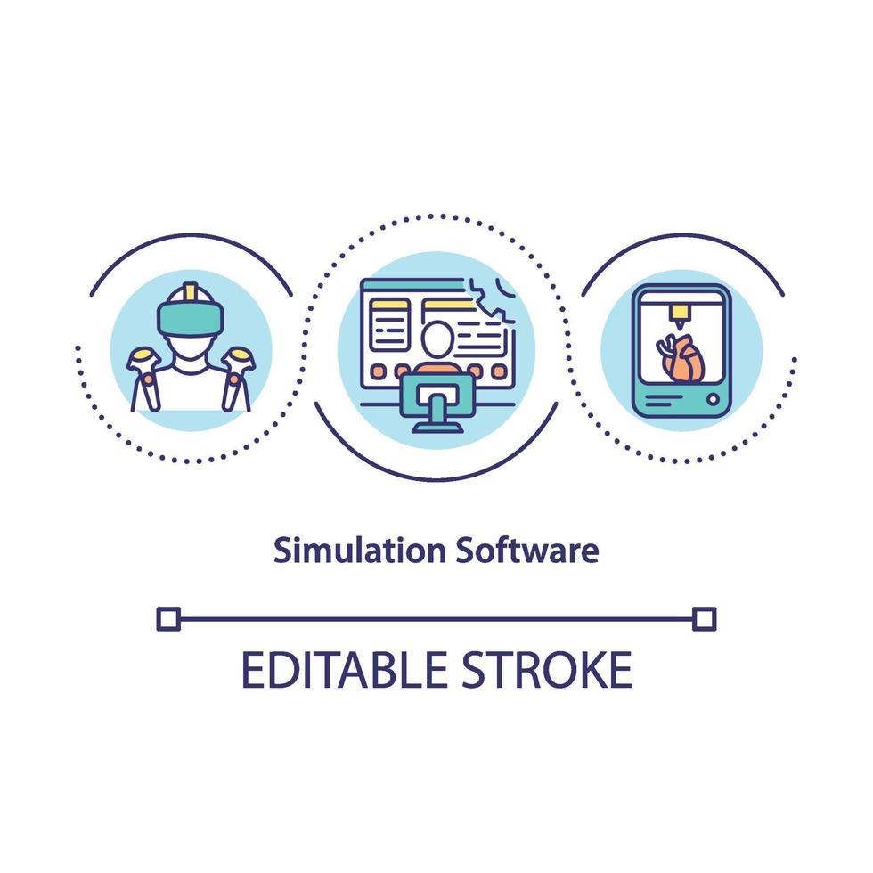 Simulationssoftware-Konzeptsymbol vektor