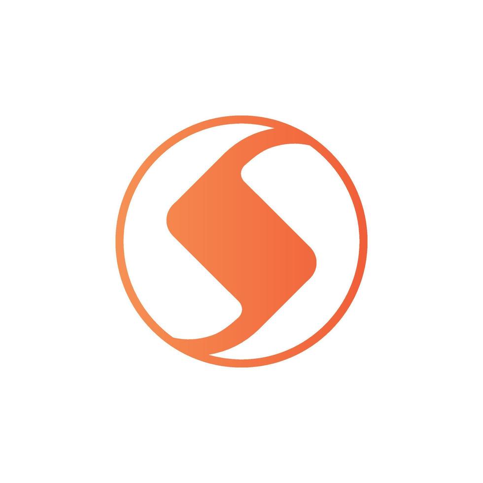elegant cirkulär s och s logotyp mall för varumärke personlighet i orange Färg modern företags, abstrakt brev logotyp vektor
