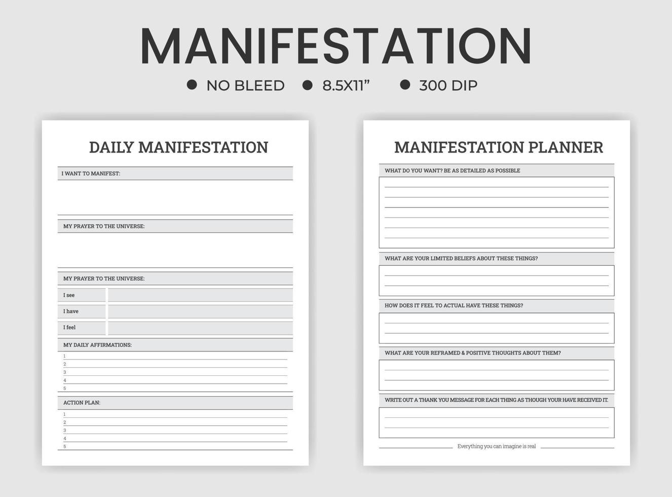 Manifestation Planer oder Logbuch vektor