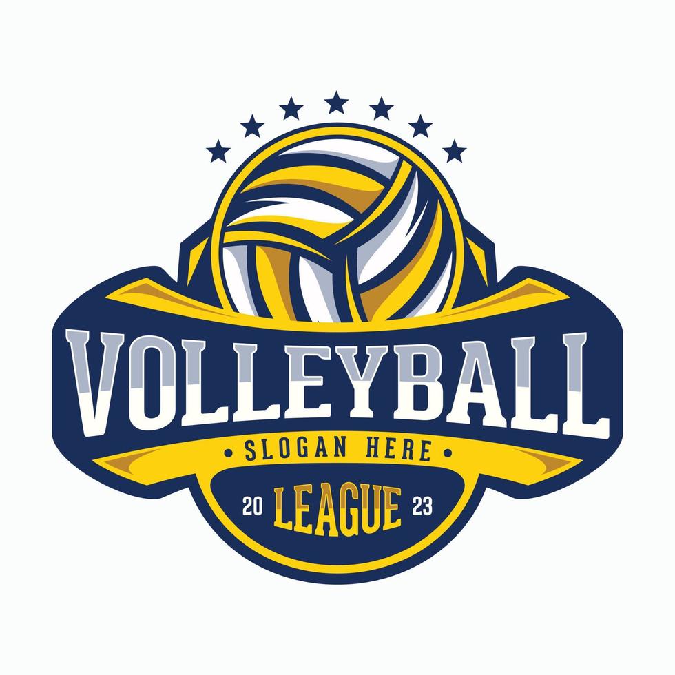 Volleyball Liga Vektor Maskottchen Logo Design modern Stil Emblem