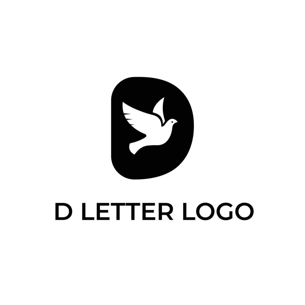 Brief Logo Design mit Vogel Symbol vektor