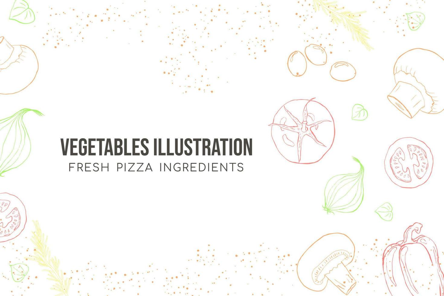 Gemüse skizzieren Kunst Illustration Komposition vektor