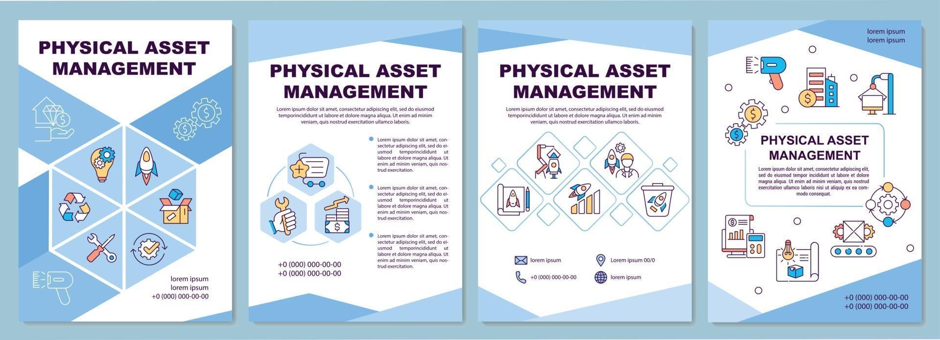 Broschürenvorlage für die Verwaltung physischer Vermögenswerte vektor