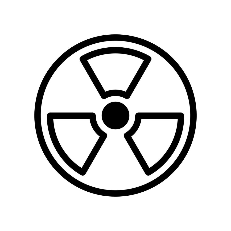 Strahlung Gefahr Symbol, radioaktiv Warnung Zeichen Symbol im Linie Stil Design isoliert auf Weiß Hintergrund. editierbar Schlaganfall. vektor