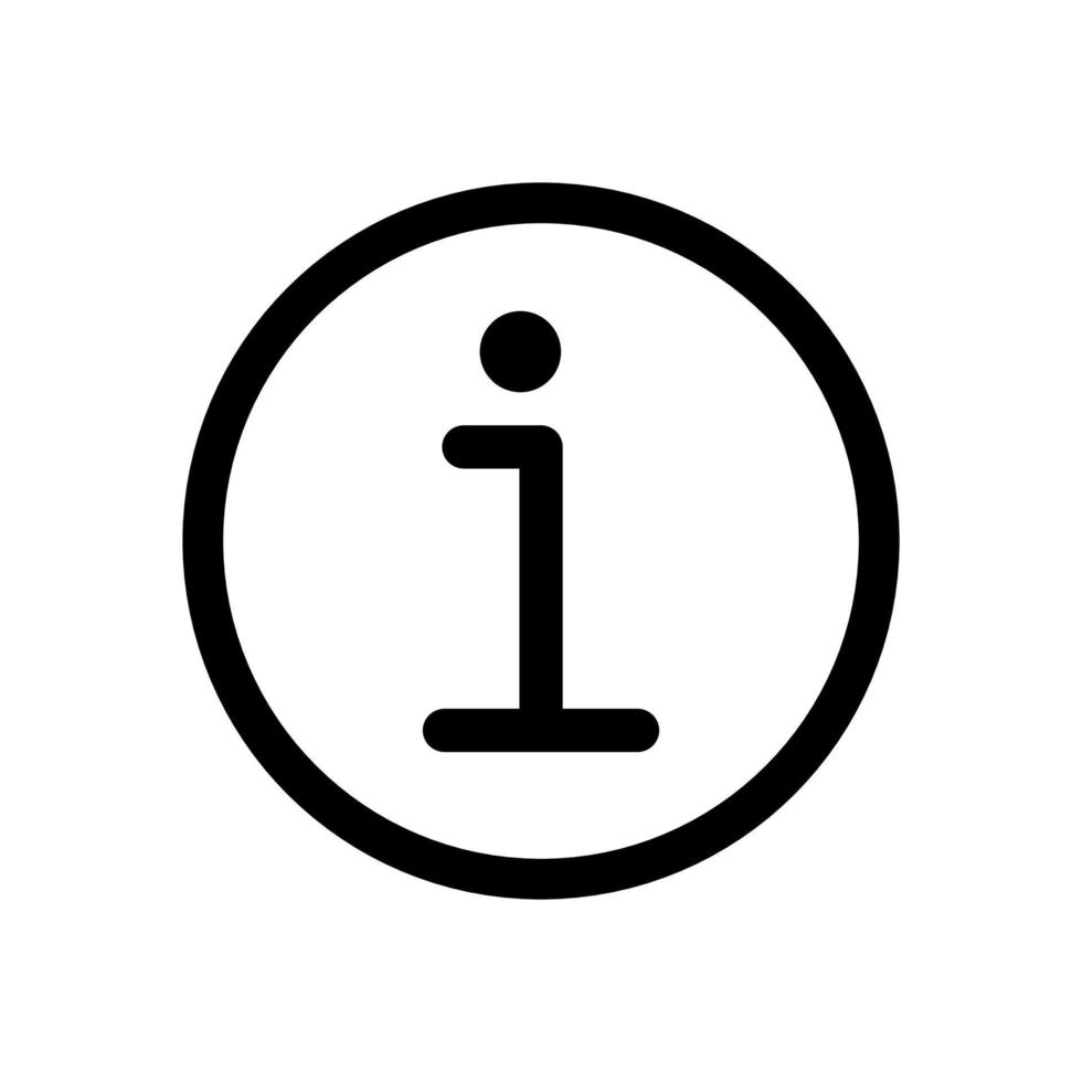 info tecken, information symbol ikon i linje stil design isolerat på vit bakgrund. redigerbar stroke. vektor